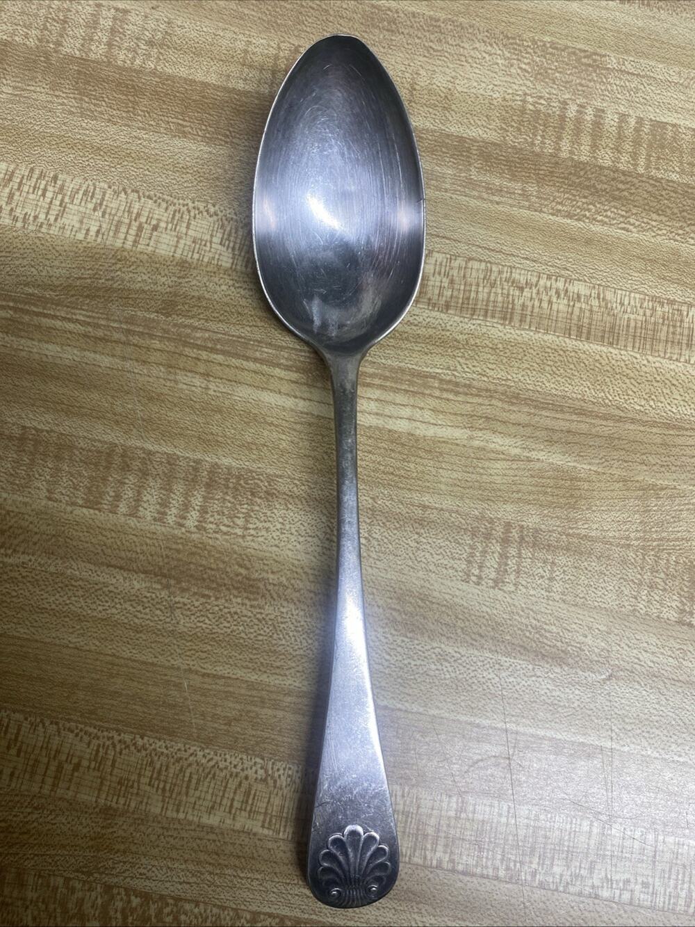 Vintage 1860 SHELL Pattern Silverplate Flatware Serving SPOON by Wm Rogers